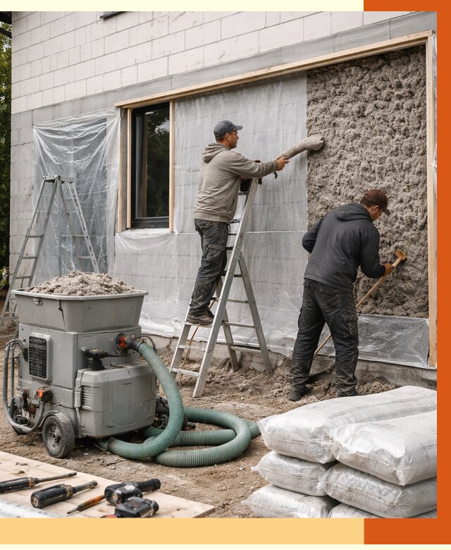 Утепление дома из газобетона эковатой в Белой Калитве от 4667 руб./м2 | ТепломастерБкл