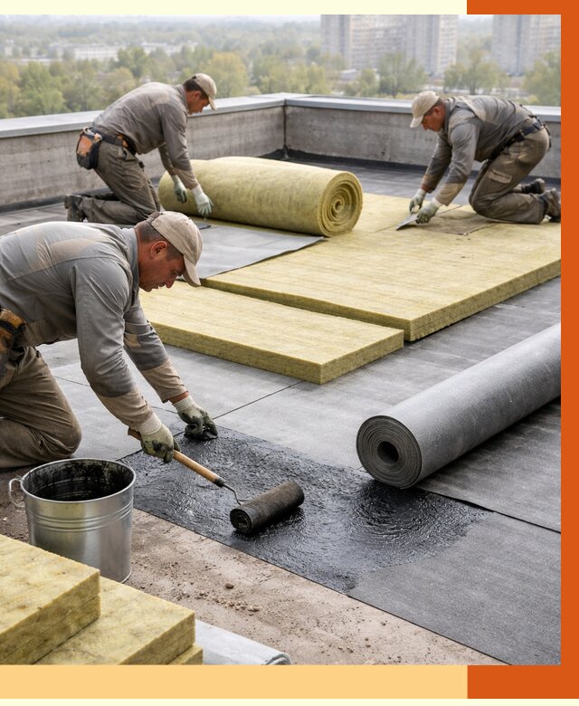 Утепление плоской крыши в Белой Калитве от 7467 руб./м2 под ключ | ТепломастерБкл